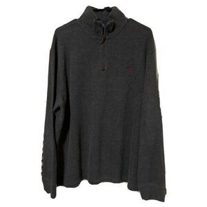 Polo Ralph Lauren Quarter Zip Mens Sz‎ XL Gray 1/4 Pullover Soft Cotton Preppy